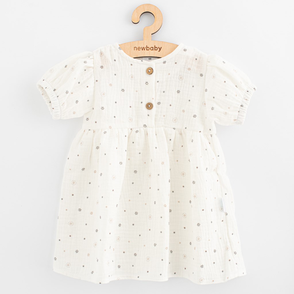 Kojenecké mušelínové šaty New Baby Zora Bílá 56 (0-3m)