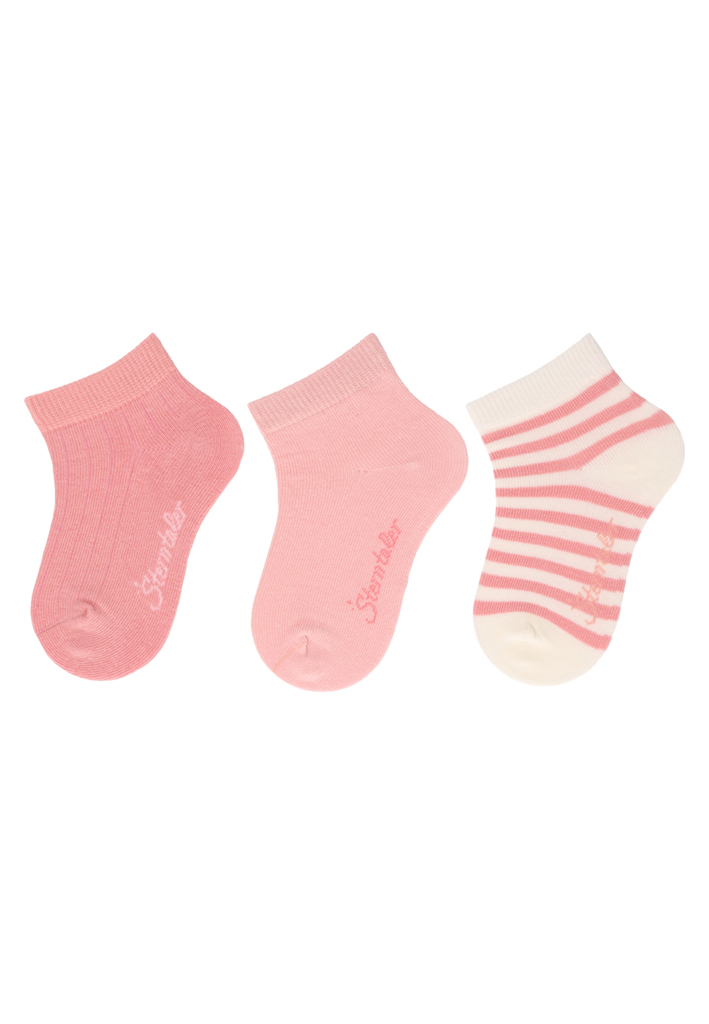 STERNTALER Ponožky krátké 3 ks v balení růžová děvče vel. 22  12-24m