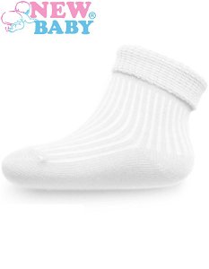 Kojenecké pruhované ponožky New Baby bílé Bílá 62 (3-6m)