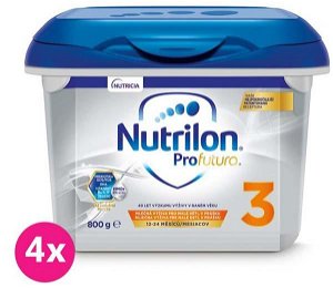 4x NUTRILON 3 Profutura batolecí mléko 800 g, 12+