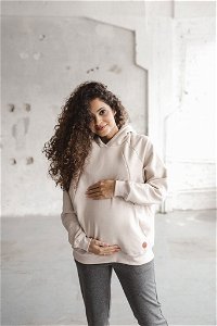 Těhotenská a kojící mikina Motherhood oversize milk & love béžová Béžová XL