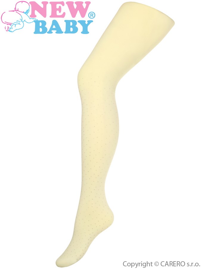 Dětské bavlněné punčocháče 3D New Baby béžové s puntíky Béžová 140 (9-10 let)