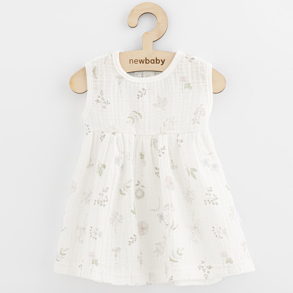 Kojenecké mušelínové šaty New Baby Zoe Bílá 56 (0-3m)
