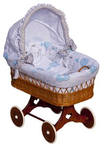 Boudička ke košíku pro miminko - Scarlett Gusto - modrá