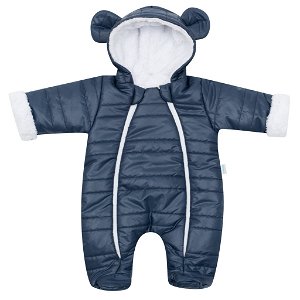 Zimní kojenecká kombinéza s kapucí a oušky New Baby Pumi blue Modrá 62 (3-6m)