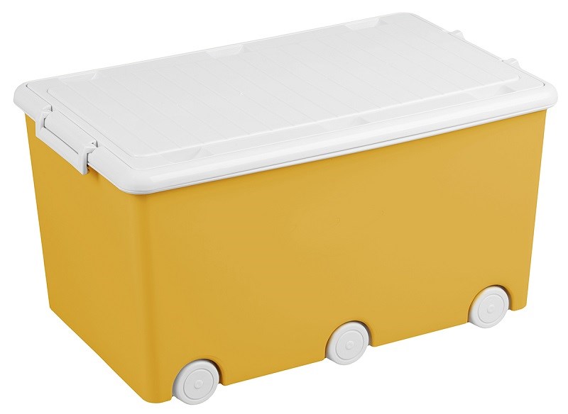 Víceúčelový box na hračky na kolečkách Tega žlutý Žlutá