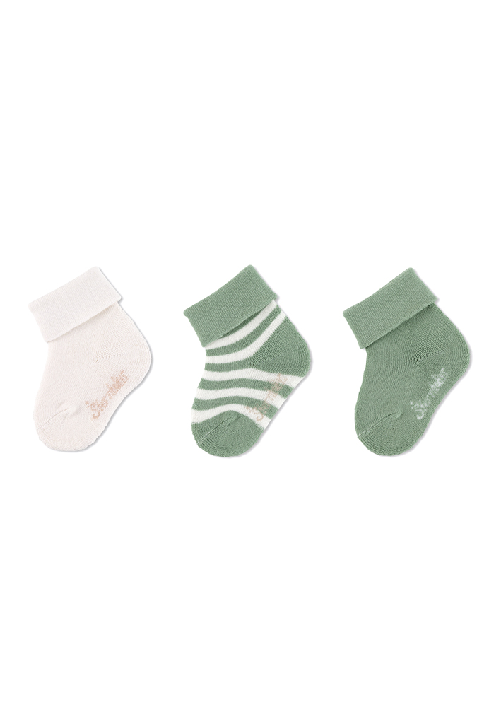 STERNTALER Ponožky krátké bavlna GOTS 3 ks v balení zelená uni vel. 14 0-4m