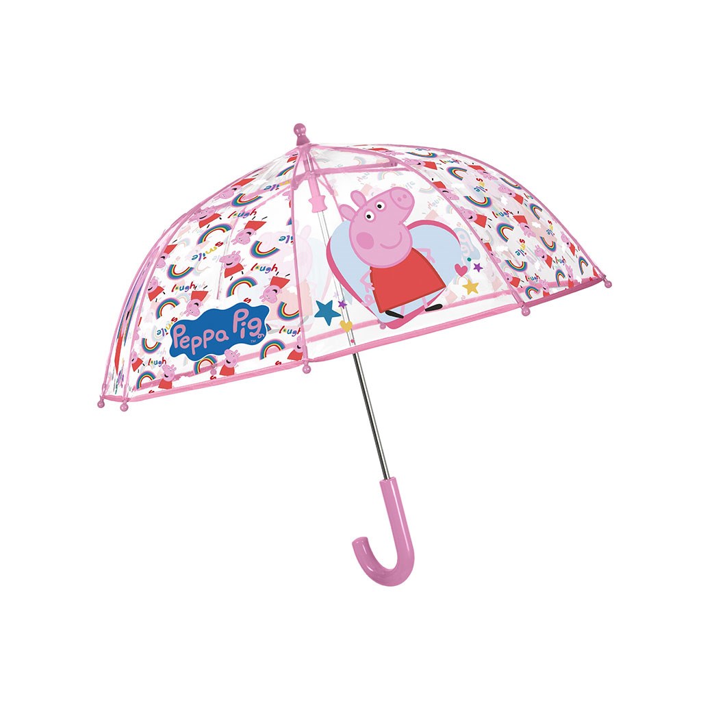 Dívčí deštník Perletti Peppa Pig transparent Transparentní