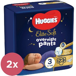 2x HUGGIES® Elite Soft Pants OVN Kalhotky plenkové jednorázové 3 (6-11 kg) 23 ks