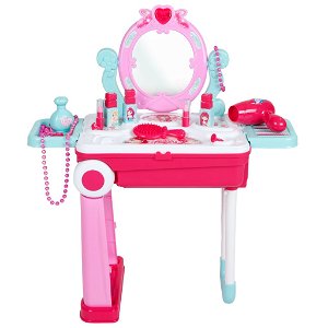 Dětský toaletní stolek v kufříku 2v1 Baby Mix Růžová