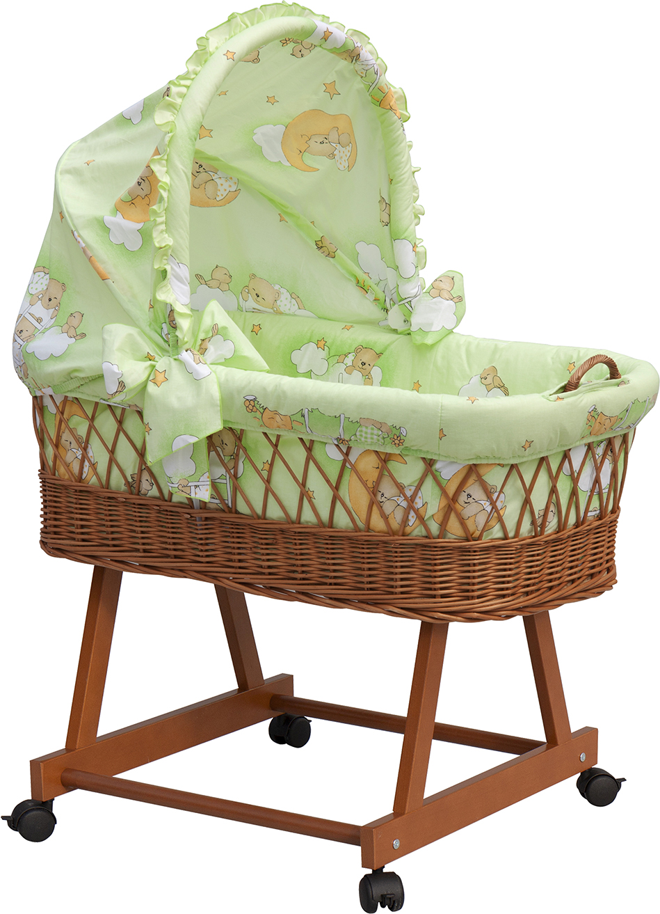 Košík pro miminko s boudičkou Mráček - zelená