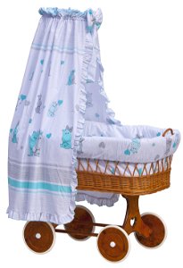 Nebesa nad košík pro miminko a kolébky - Scarlett Pupis - modrá