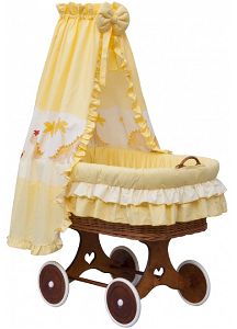 Nebesa nad košík pro miminko a kolébky - Scarlett Dráček - žlutá