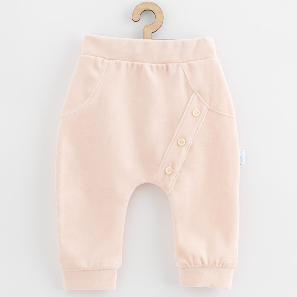 Kojenecké semiškové tepláčky New Baby Suede clothes světle růžová Růžová 68 (4-6m)