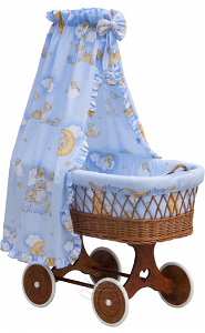 Nebesa nad košík pro miminko a kolébky - Scarlett Mráček - modrá