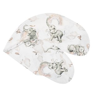 Povlak na kojící polštář New Baby Sloníci bílo-šedý Bílá