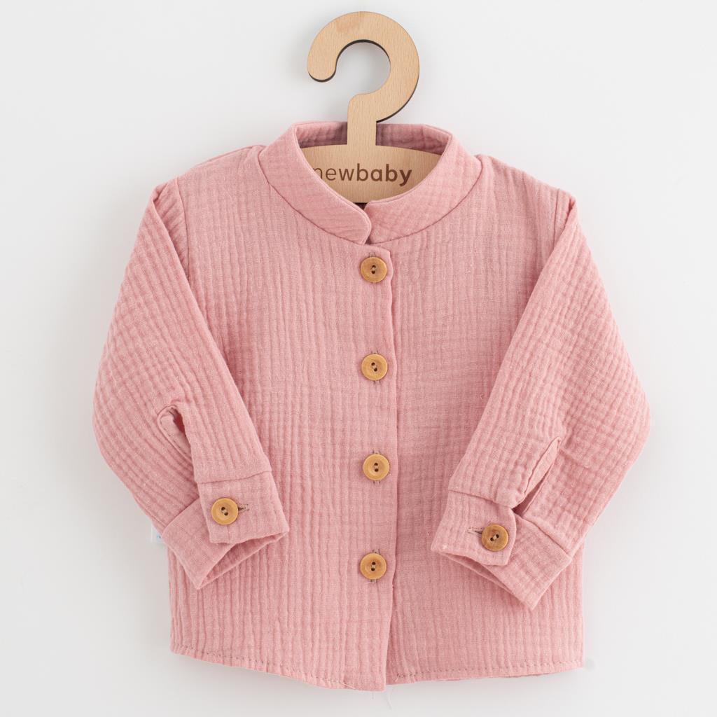 Kojenecká mušelínová košile New Baby Soft dress růžová Růžová 74 (6-9m)