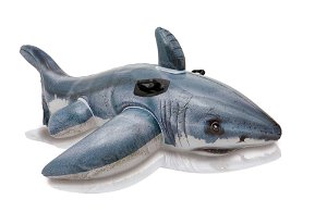 INTEX Lehátko žralok bílý s úchyty nafukovací 173x107 cm