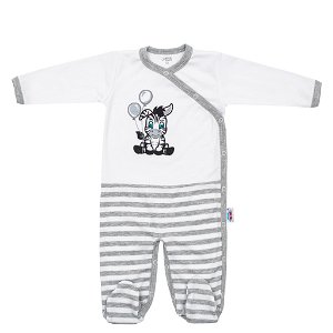 Kojenecký bavlněný overal New Baby Zebra exclusive Bílá 74 (6-9m)