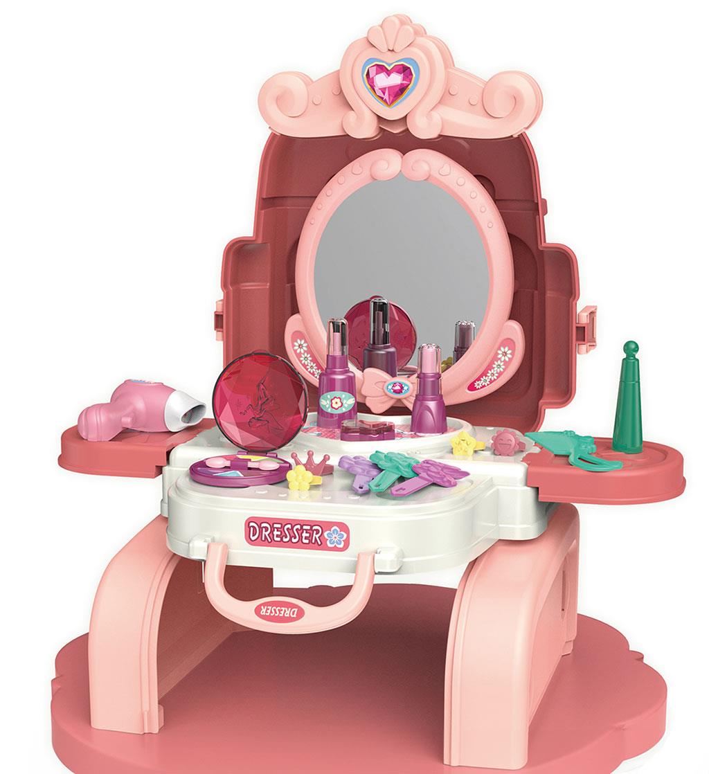 Dívčí přenosný kosmetický salon 3 v 1 batoh BABY MIX Růžová