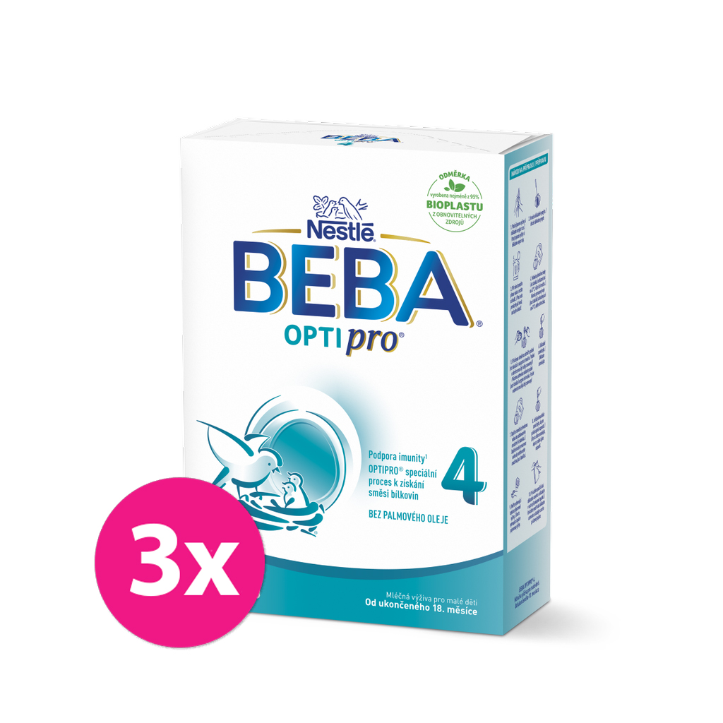 3x BEBA OPTIPRO® 4 Mléko batolecí, 500 g