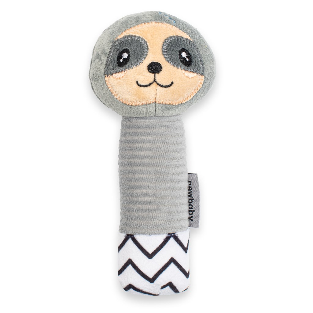 Dětská pískací plyšová hračka s kousátkem New Baby Sloth Multicolor