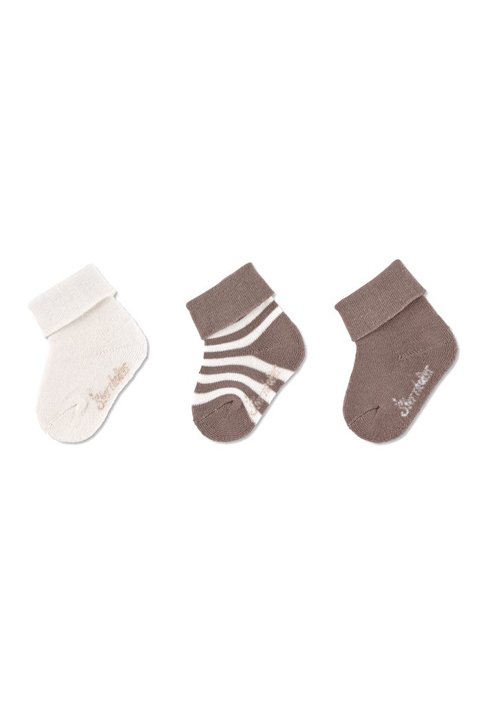 STERNTALER Ponožky krátké bavlna GOTS 3 ks v balení hnědé uni vel. 16 4-6m