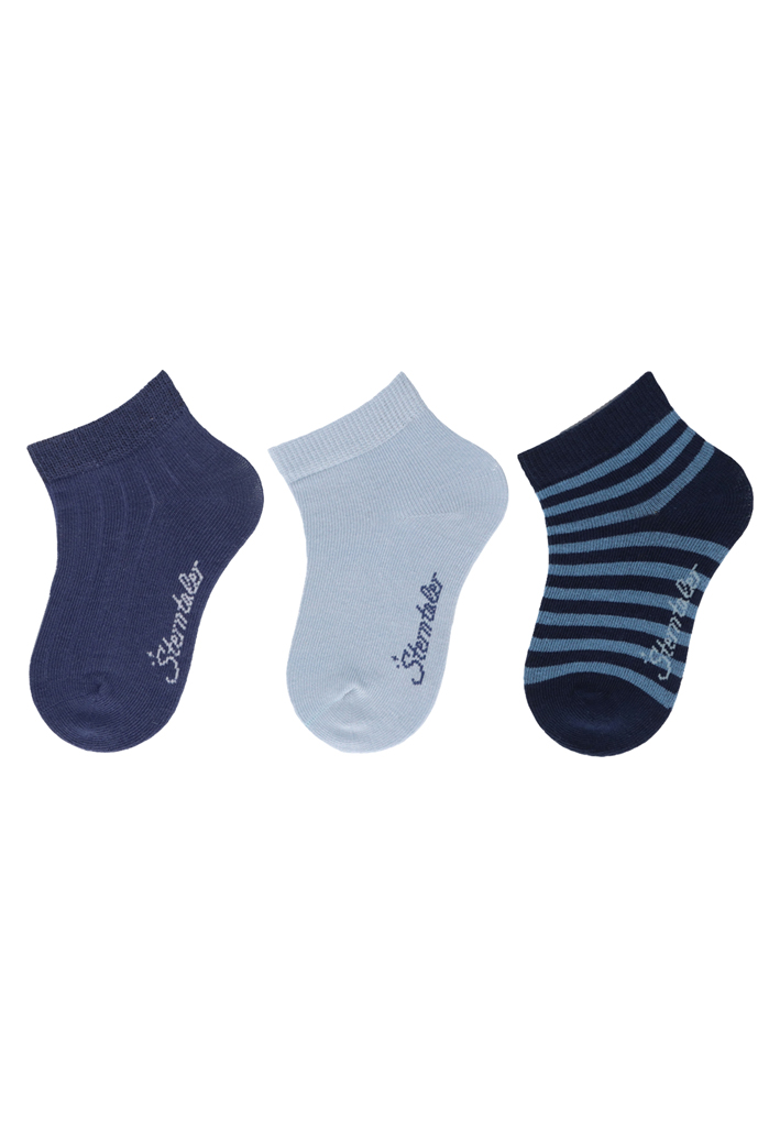 STERNTALER Ponožky krátké 3 ks v balení modrá kluk vel. 18 6-12m