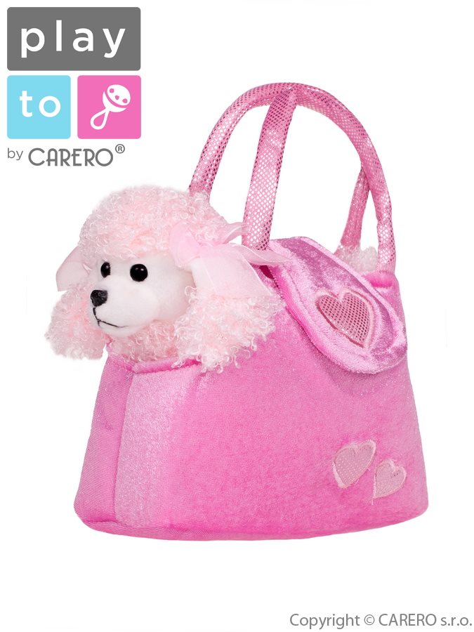 Dětská plyšová hračka PlayTo Pejsek v kabelce růžová Růžová
