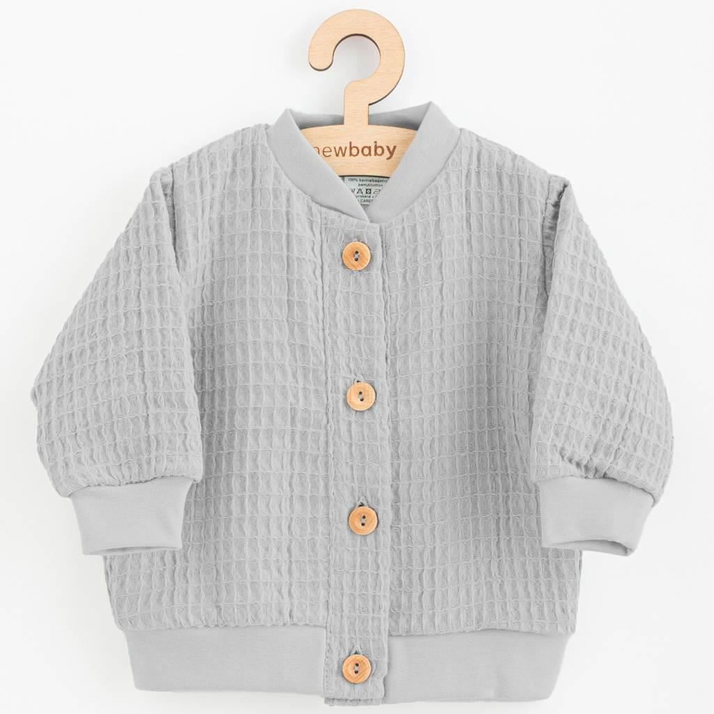 Kojenecký mušelínový kabátek New Baby Comfort clothes šedá Šedá 74 (6-9m)
