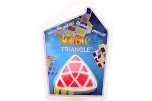 Hlavolam magický trojúhelník, na kartě 14x6x19cm