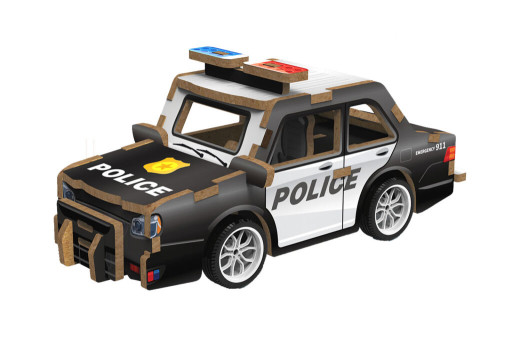 Wiky Dřevěné 3D puzzle Policejní auto 13 cm