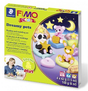 FIMO sada kids Form & Play Zasnění pejsci, 4 x 42g