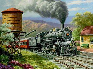 Royal Langnickel malování podle čísel - Parní lokomotiva, 40x30 cm
