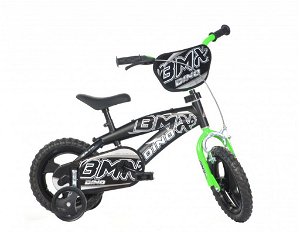 Dino Bikes 125XL Dětské kolo BMX 12", černo-zelené