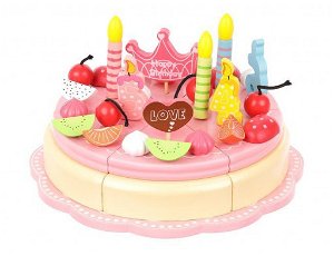 Dětský dřevěný narozeninový krájecí dort, 48 dílků