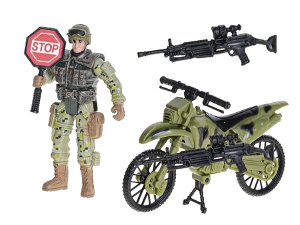 Voják, kloubová figurka s doplňky 10cm, v krabičce