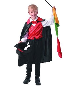 Dětský kostým na karneval Kouzelník s kloboukem, 120-130 cm