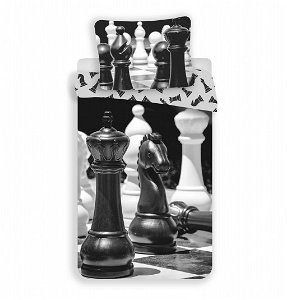 Bavlněné povlečení fototisk Šachy, 140x200, 70x90cm