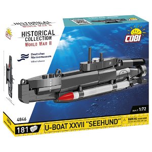 Cobi 4846 Německá ponorka II WW U-boat XXVII Seehund, 1:72, 181 kostek