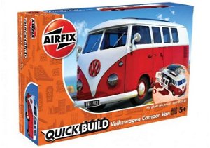 Airfix Quick Bulid J6017 Volkswagen Camper Van, Červený