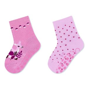 Sterntaler ponožky protiskluzové ABS 2 páry srnka, růžové 8102123