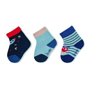 Sterntaler kojenecké ponožky chlapecké 3 páry tmavě modré raketa 8312120