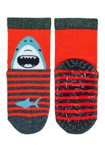 Sterntaler ponožky ABS protiskluzové chodidlo SUN šedé, žralok 8022204