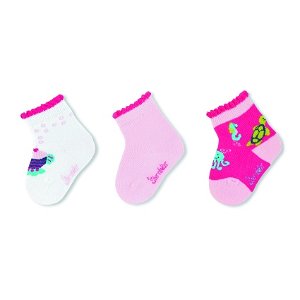 Sterntaler kojenecké ponožky dívčí 3 páry želvičky, růžové 8312021
