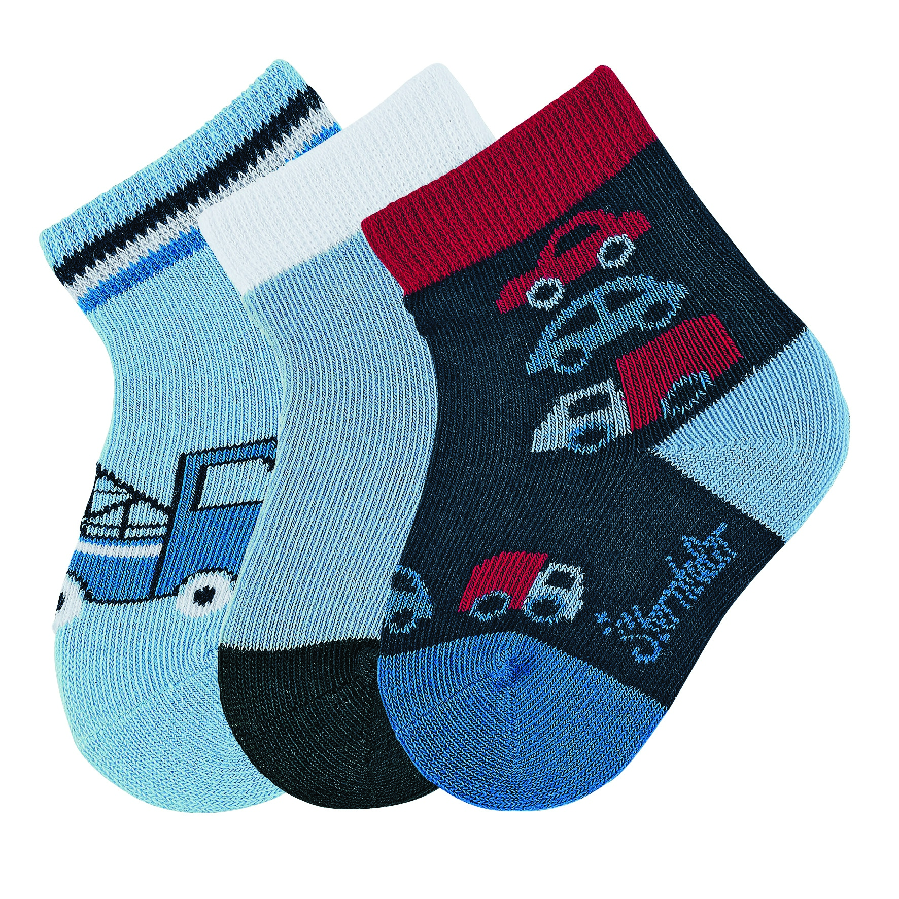 Sterntaler kojenecké ponožky chlapecké 3 páry tmavě modré autojeřáb 8312020