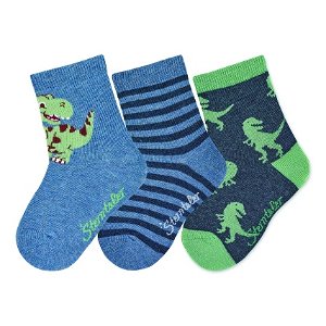 Sterntaler ponožky 3 páry, chlapecké dinosauři  modré 8422120