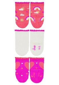 Sterntaler kojenecké ponožky dívčí 3 páry duha, smetanová 8312221