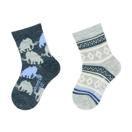 Sterntaler ponožky zimní merino 2 páry tmavě šedé 8502126