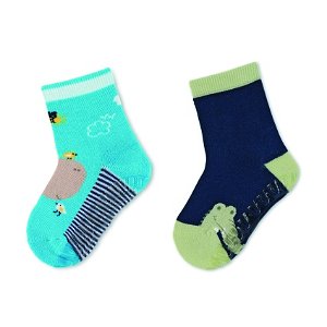 Sterntaler ponožky ABS protiskluzové chodidlo AIR, 2 páry, hroch, modré 8032124
